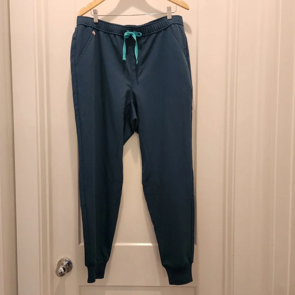 FIGS‎ Tansen Jogger Scrubs Pants XL Blue Green Teal Technical Collection Pockets